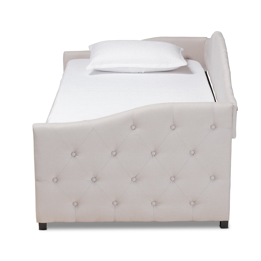 Becker Modern And Contemporary Beige Fabric Twin Size Daybed