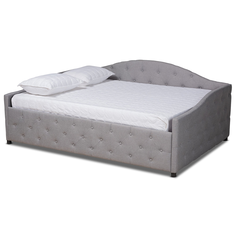 Becker Transitional Grey Fabric Upholstered Queen Size Daybed
