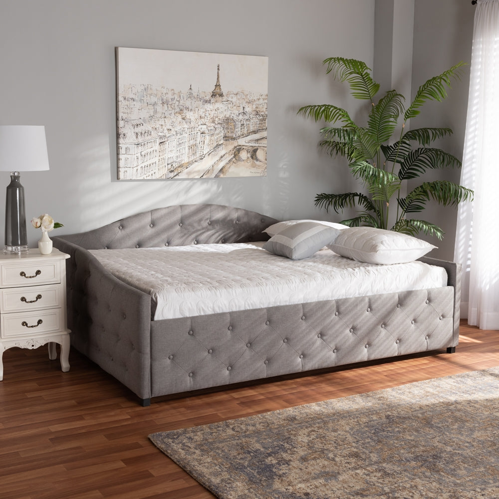 Becker Transitional Grey Fabric Upholstered Queen Size Daybed