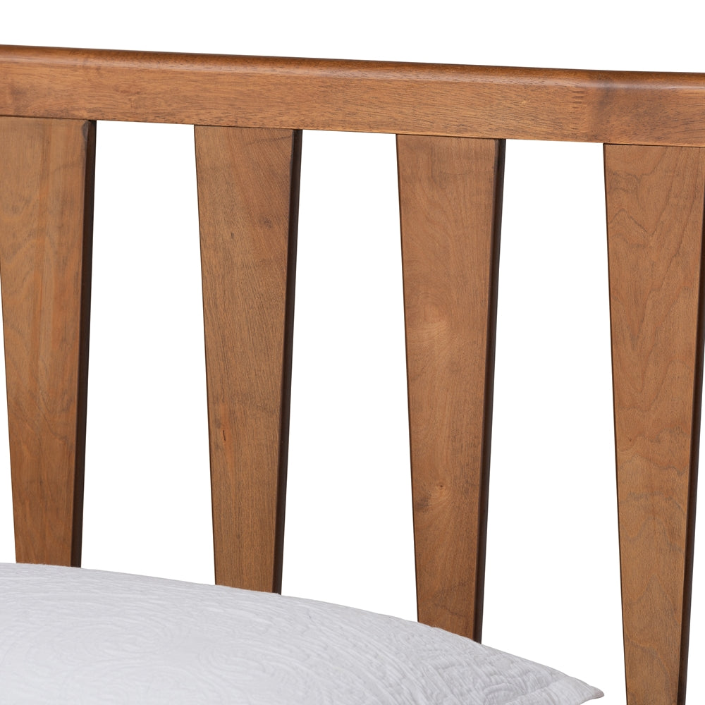 Kuro Walnut Brown Finished Wood Twin Size Platform Bed