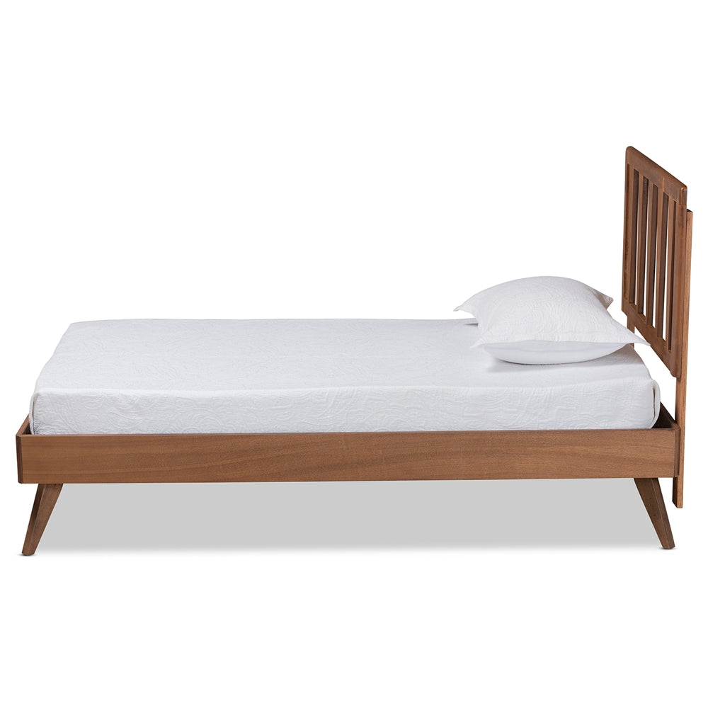 Michi Ash Walnut Finished Wood Twin Size Bed