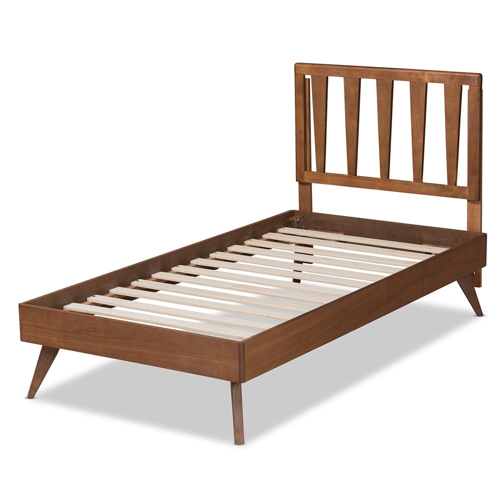 Michi Ash Walnut Finished Wood Twin Size Bed