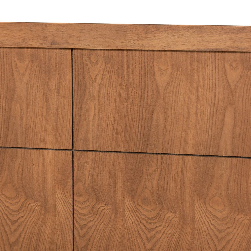 Rin Mid-Century Modern Walnut Brown Finished Wood Twin Size Platform Bed