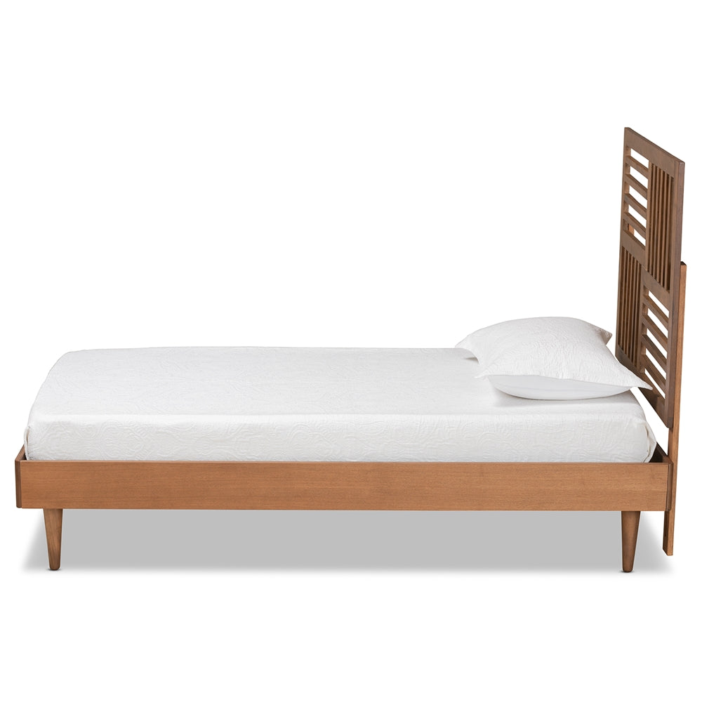 Romy Walnut Brown Finished Wood Twin Size Platform Bed