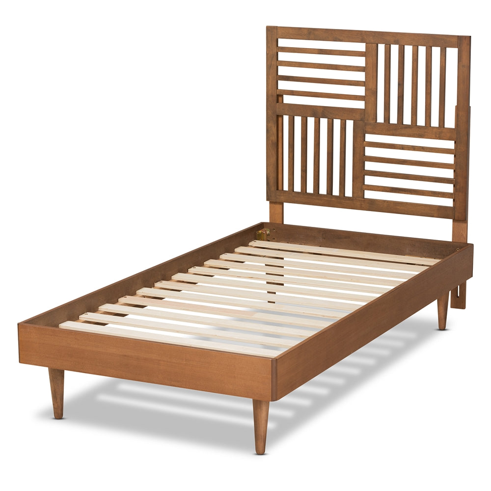 Romy Walnut Brown Finished Wood Twin Size Platform Bed