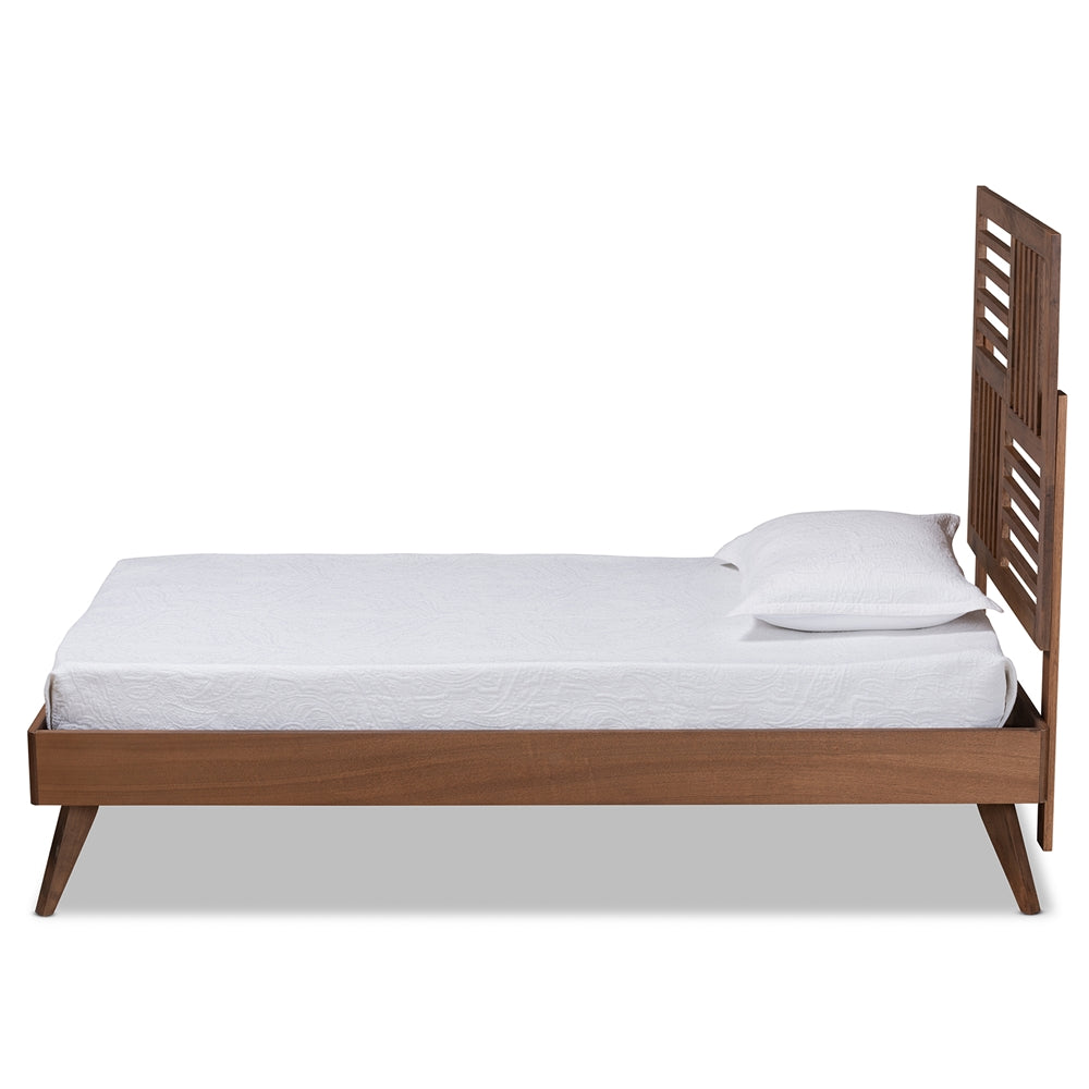 Gemma Walnut Brown Finished Wood Twin Size Platform Bed