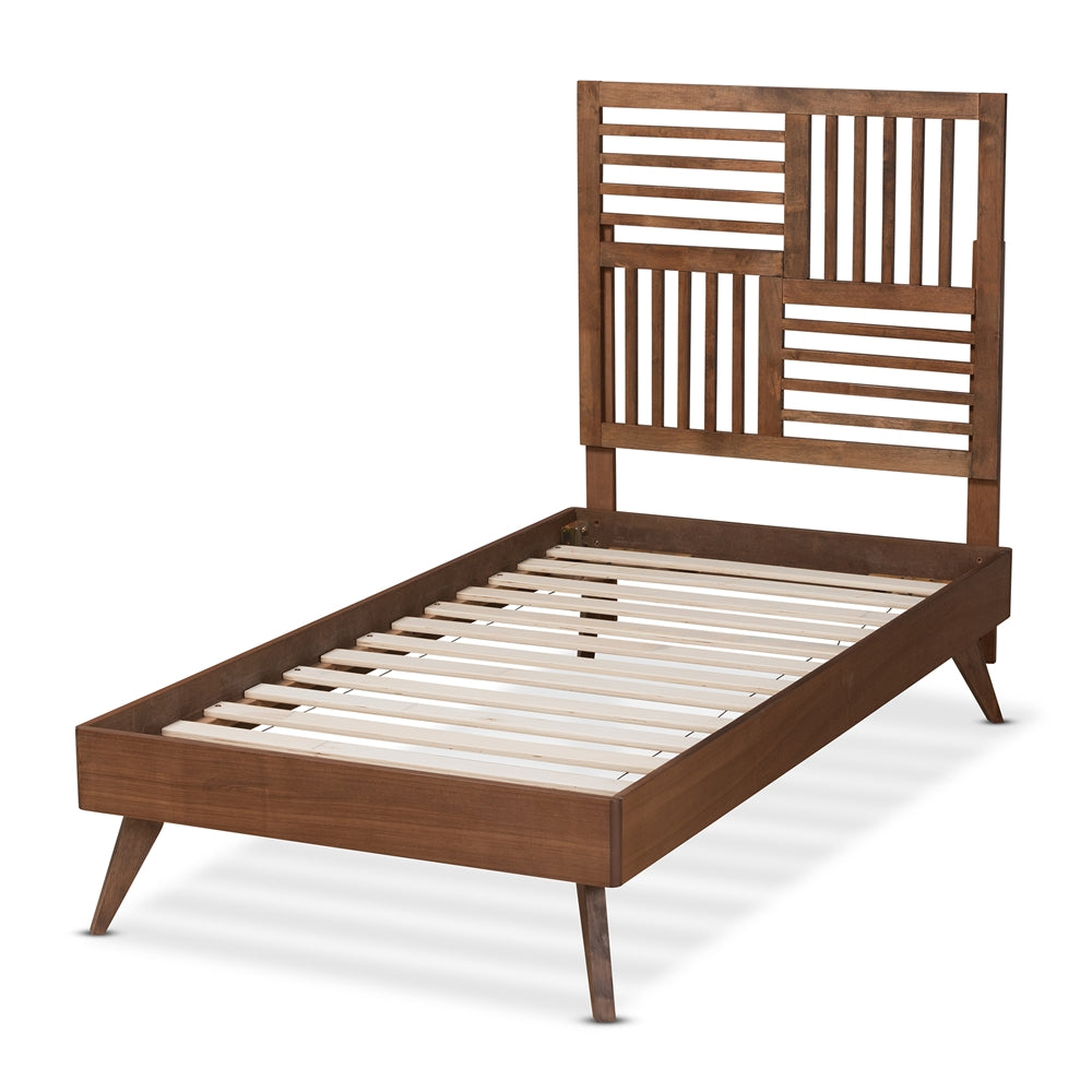 Gemma Walnut Brown Finished Wood Twin Size Platform Bed