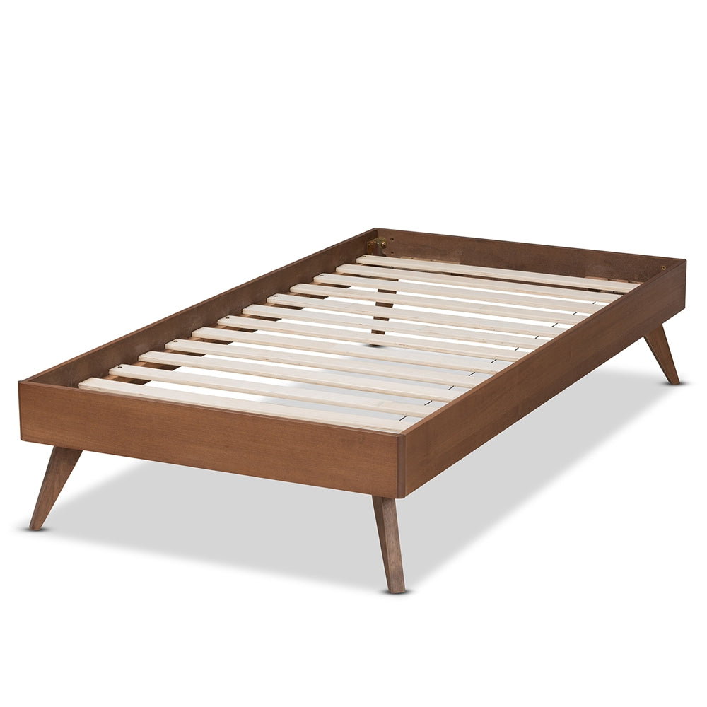 Lissette Ash Walnut Finished Wood Twin Size Platform Bed Frame