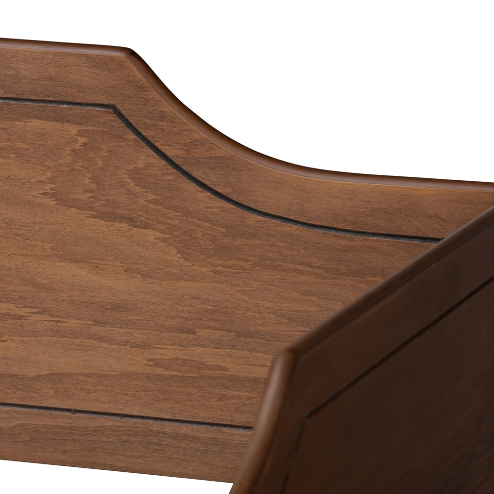 Alya Full Daybed Traditional Farmhouse Walnut Wood With Roll-Out Trundle