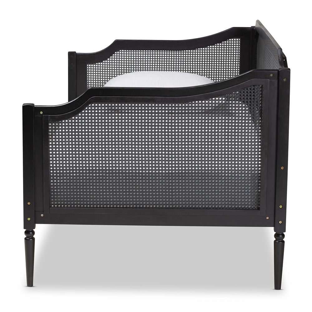 Hancock Charcoal Finished Wood and Synthetic Rattan Twin Size Daybed