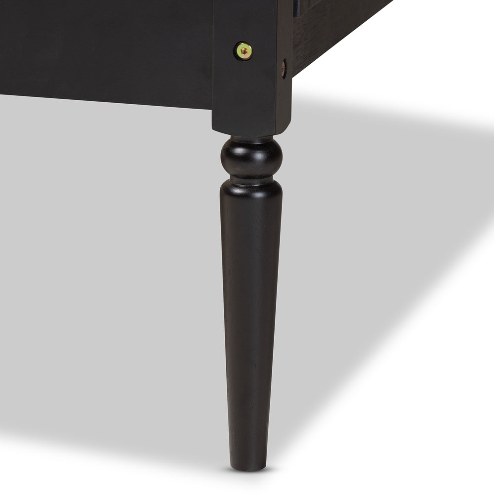 Hancock Charcoal Finished Wood and Synthetic Rattan Twin Size Daybed