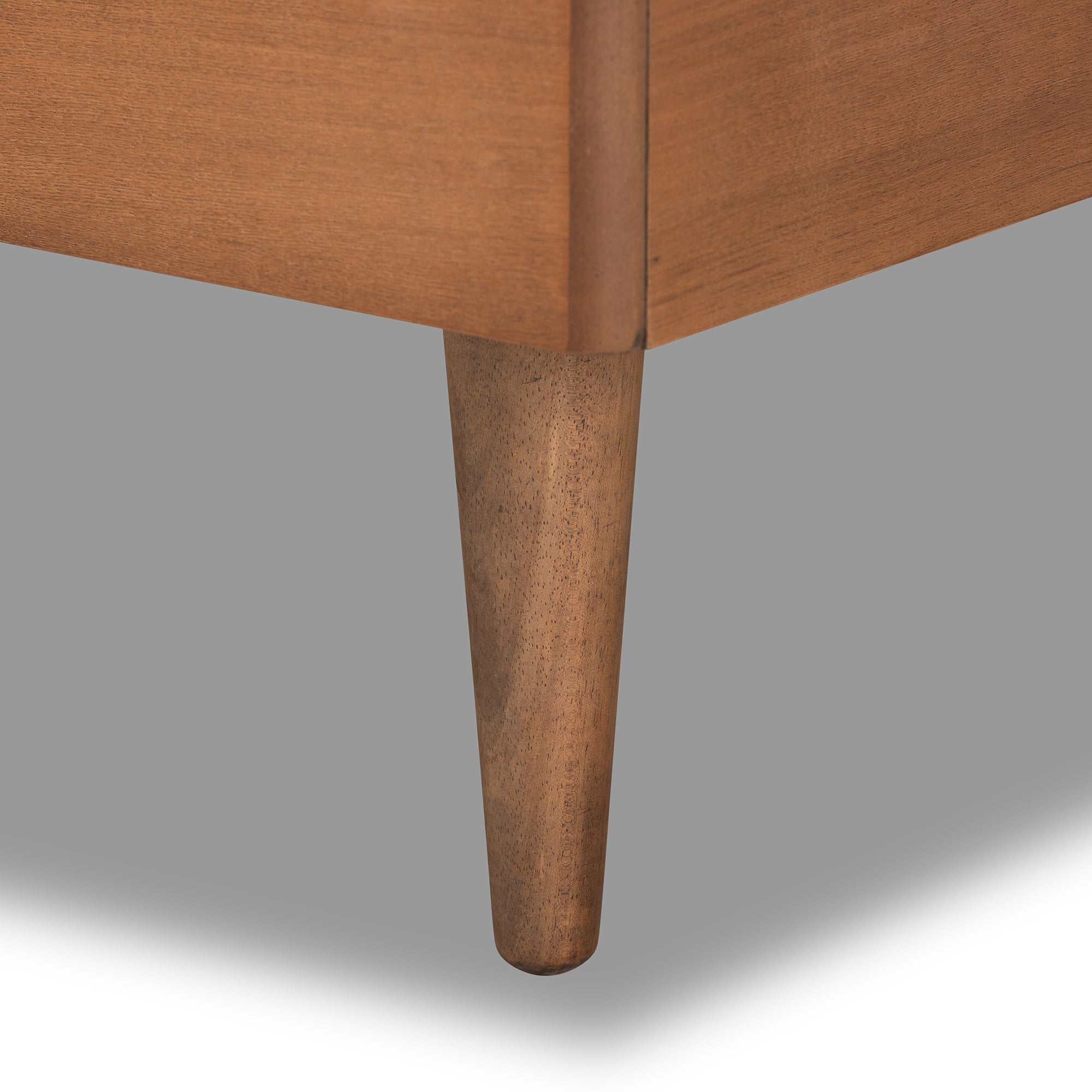 Seren Dark Grey Fabric and Walnut Brown Finished Wood Twin Size Bed