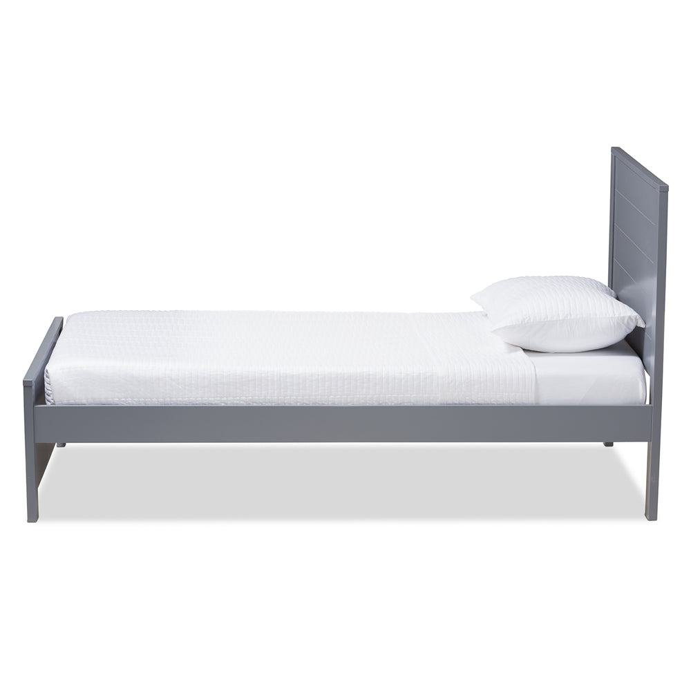 Catalina Modern Classic Mission Style Grey-Finished Wood Twin Platform Bed