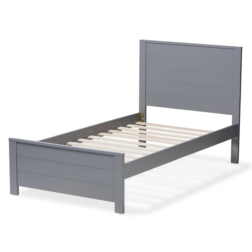 Catalina Modern Classic Mission Style Grey-Finished Wood Twin Platform Bed