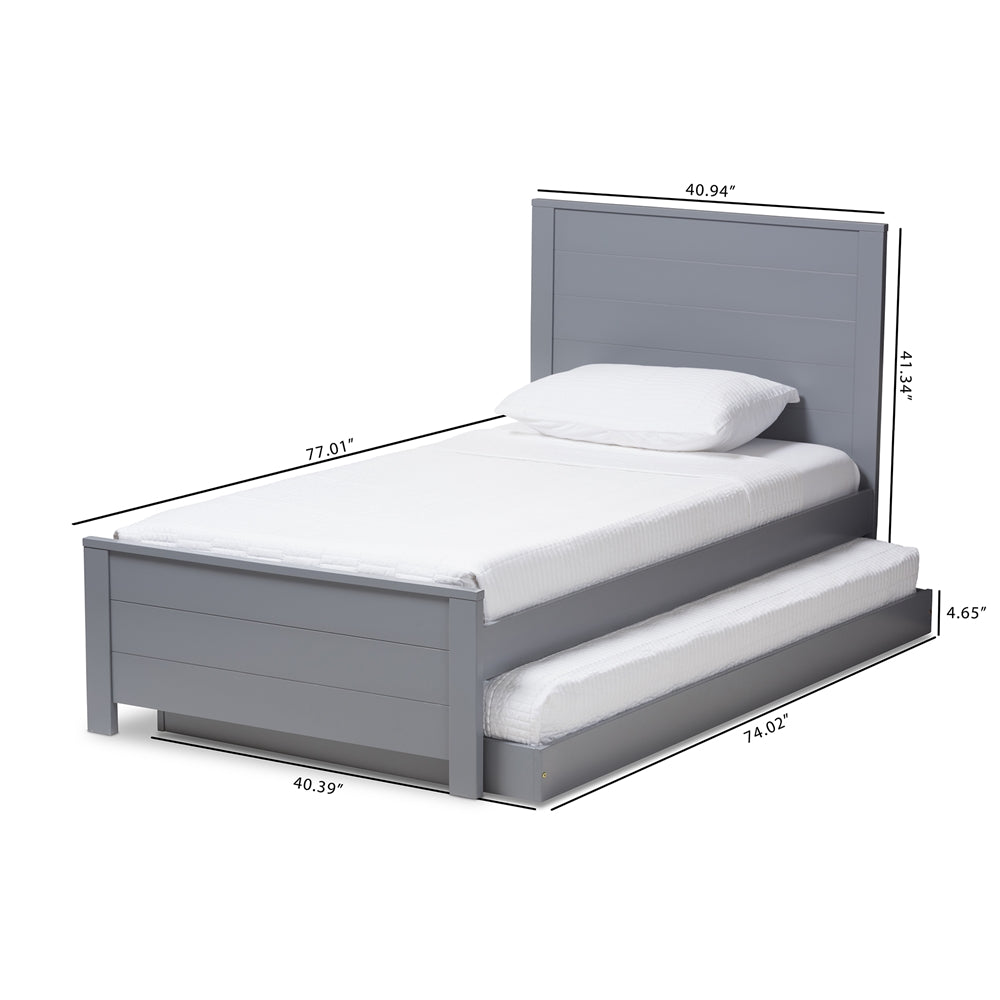 Catalina Classic Mission Grey-Finished Wood Twin Platform Bed With Trundle