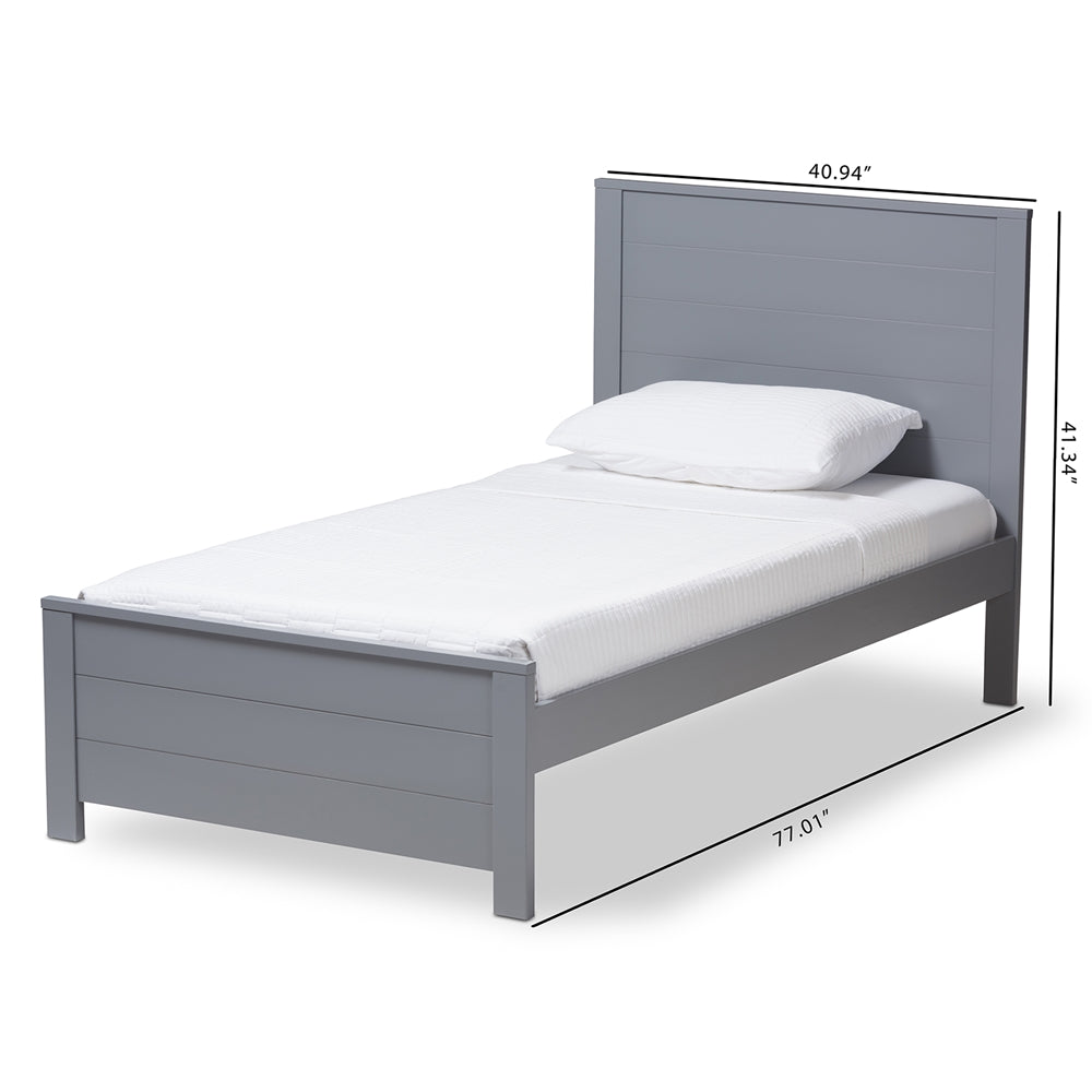 Catalina Modern Classic Mission Style Grey-Finished Wood Twin Platform Bed