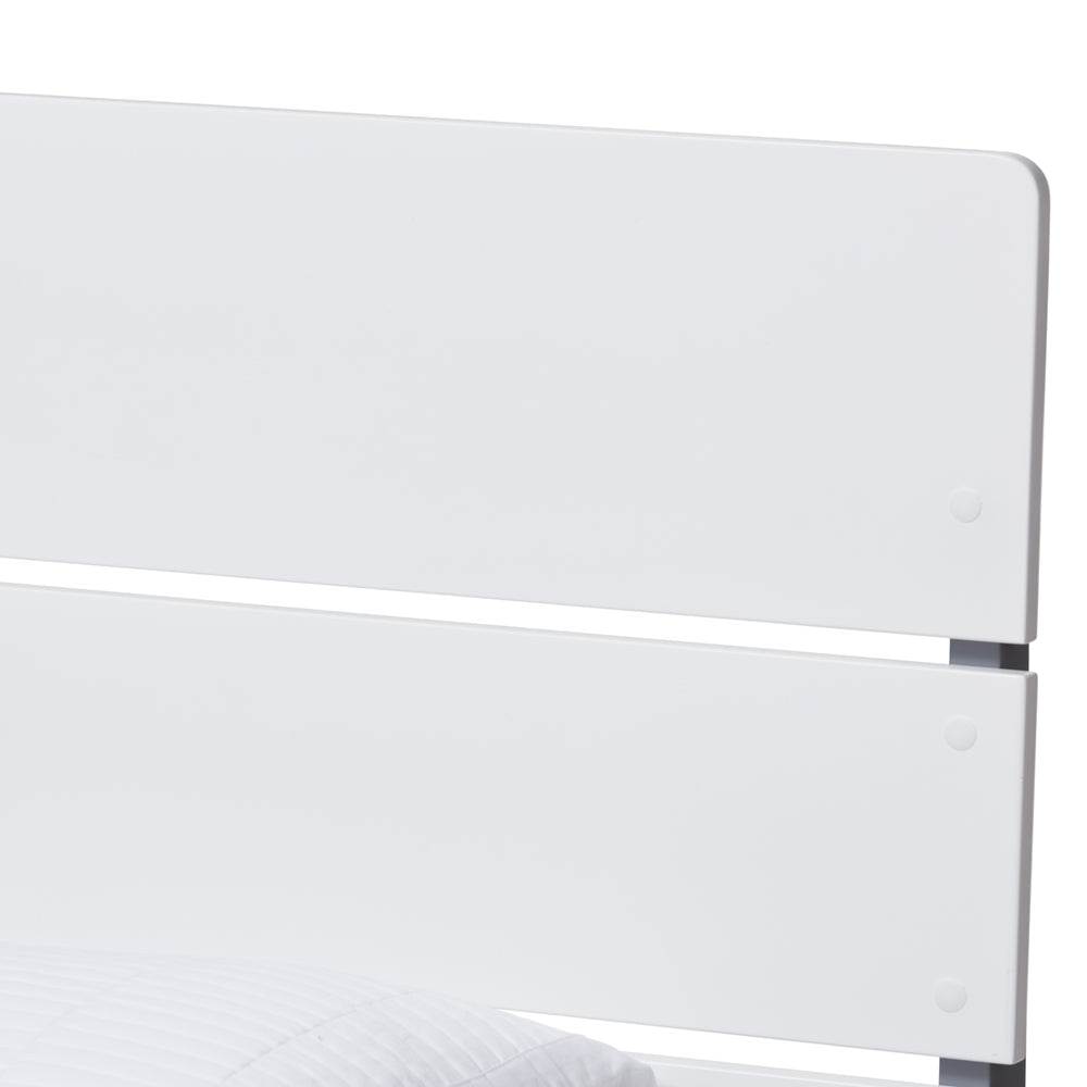 Nereida Classic Mission White And Dark Grey-Finished Wood Twin Platform Bed