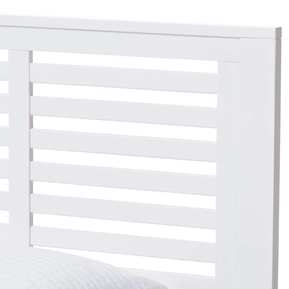 Sedona Style White-Finished Wood Twin Platform Bed With Trundle