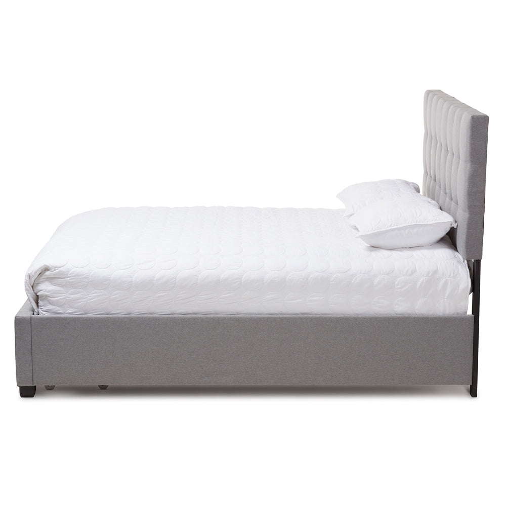 Tibault Grey Fabric Upholstered Queen Size Storage Bed