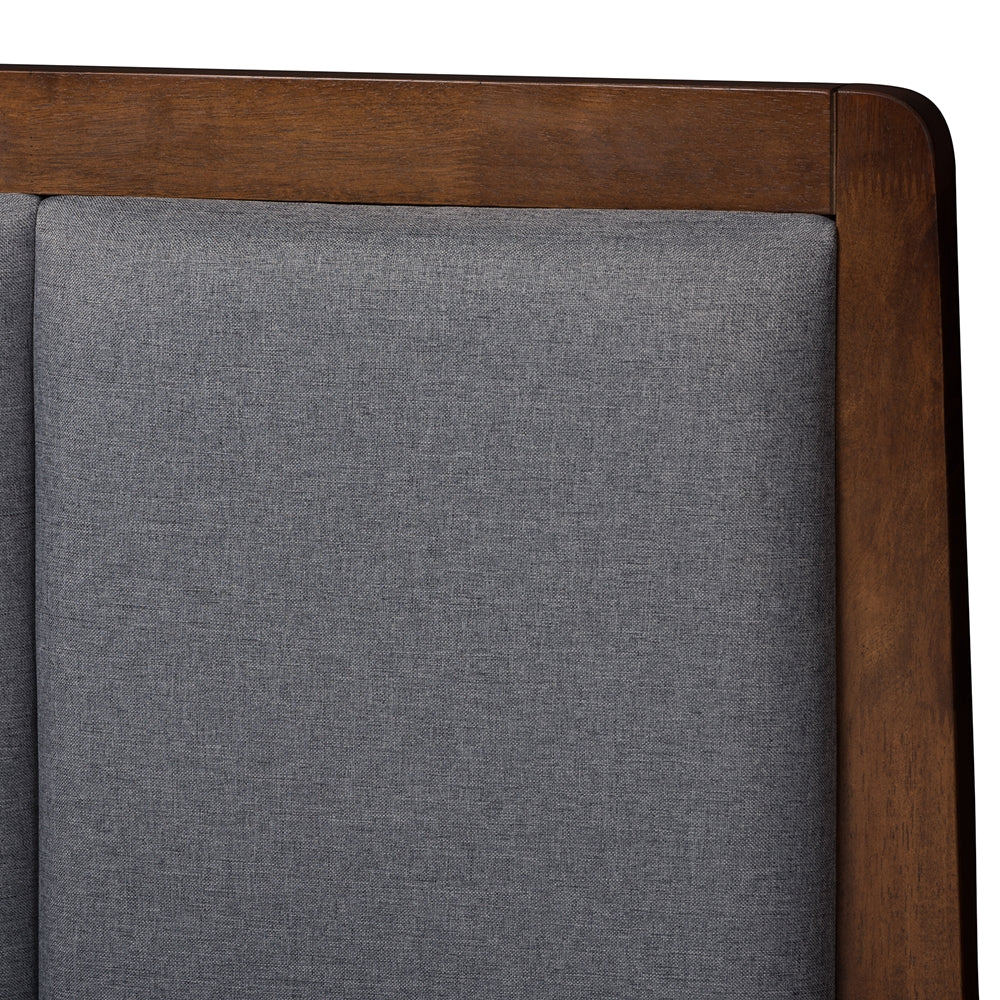 Brannigan Dark Grey Upholstered Finish Queen Size Storage Platform Bed