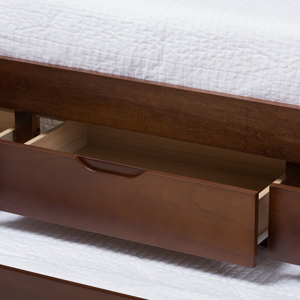 Linna Walnut Brown-Finished Daybed With Trundle