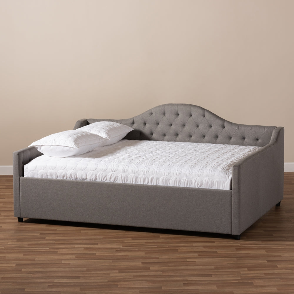 Eliza Grey Fabric Upholstered Queen Size Daybed