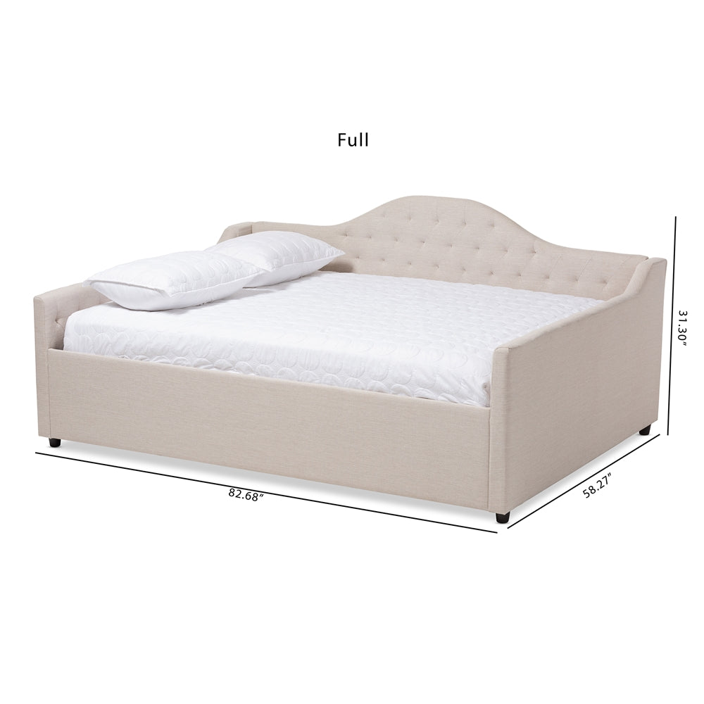 Eliza Light Beige Fabric Upholstered Full Size Daybed