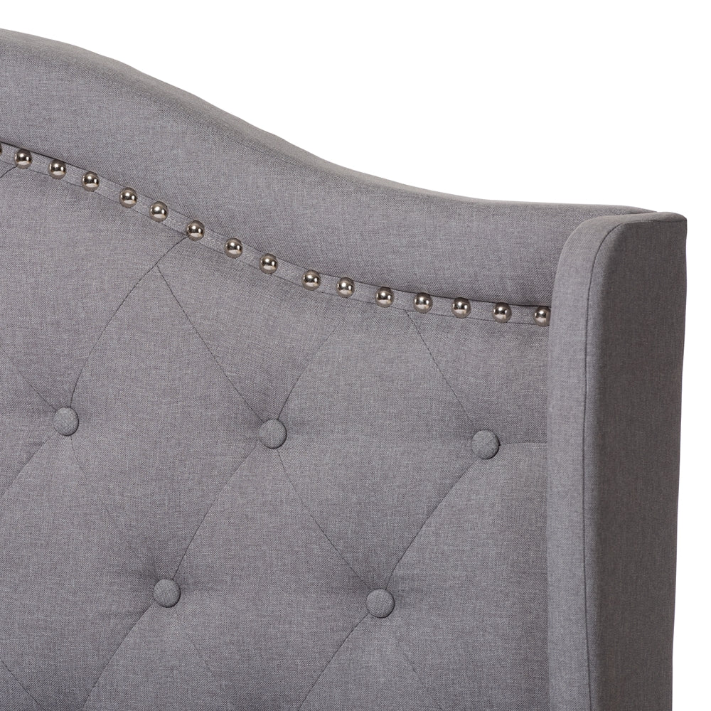 Ottoline Aden Full Size Grey Fabric Upholstered Bed – Modern Tufted Headboard Design