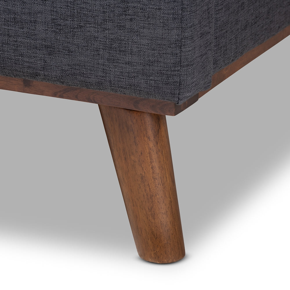 Erlend Dark Grey Fabric Upholstered Queen Size Platform Bed