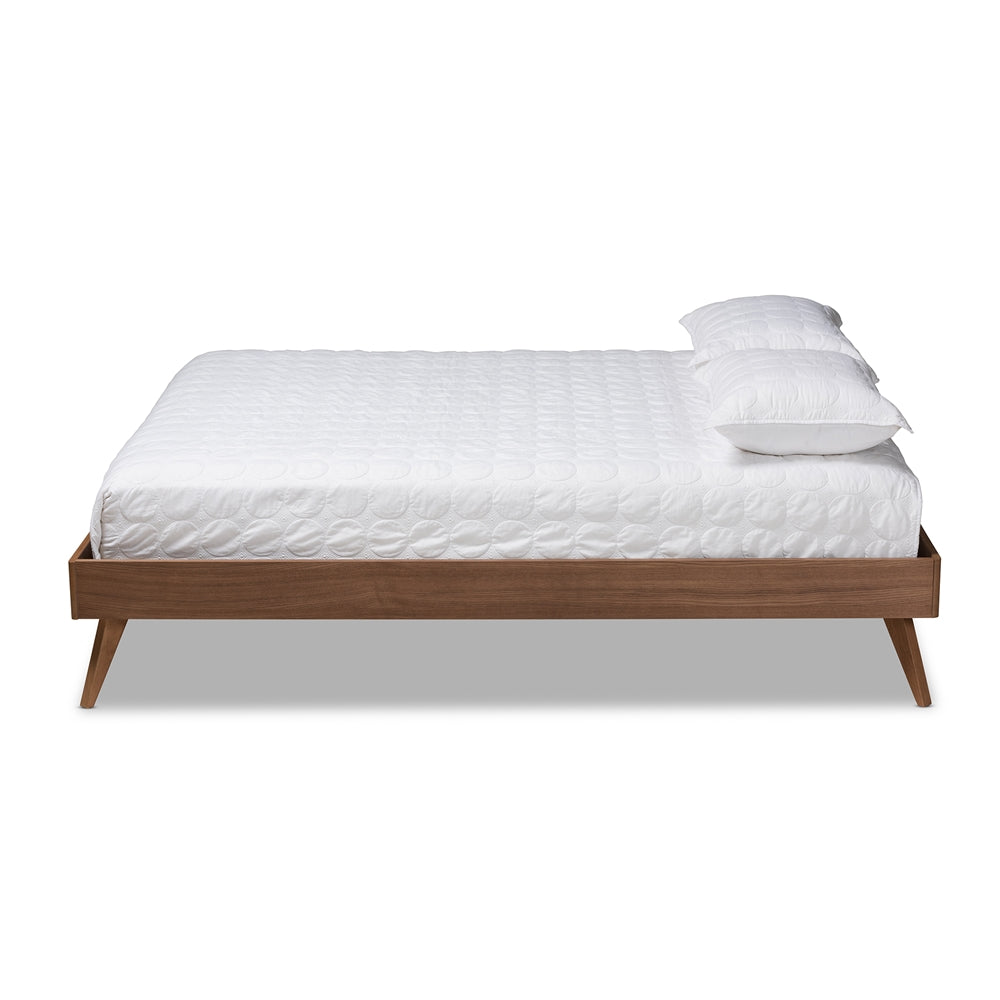 Lissette Walnut Brown Finished Wood Queen Size Platform Bed Frame
