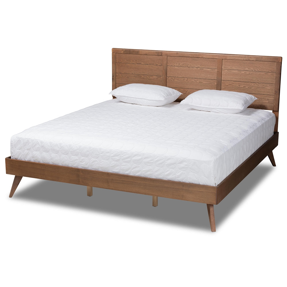 Artemis Walnut Brown Finished Wood King Size Platform Bed