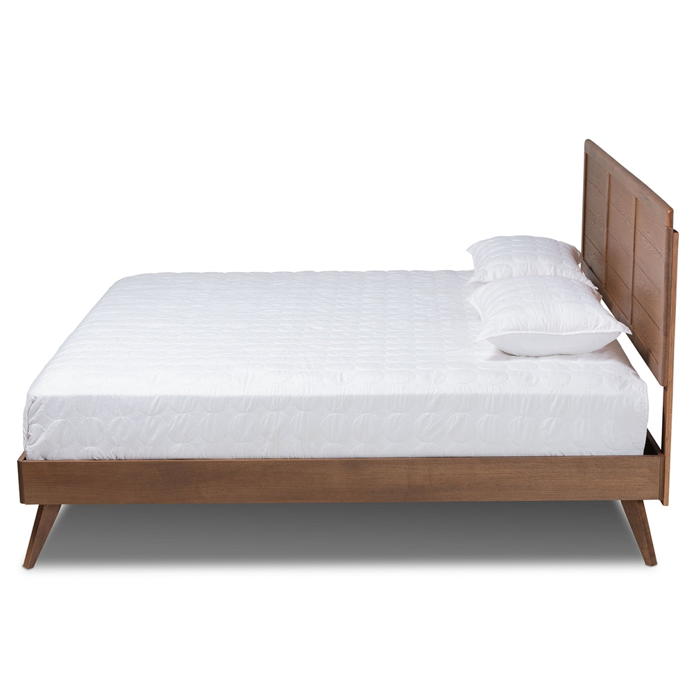 Artemis Walnut Brown Finished Wood King Size Platform Bed