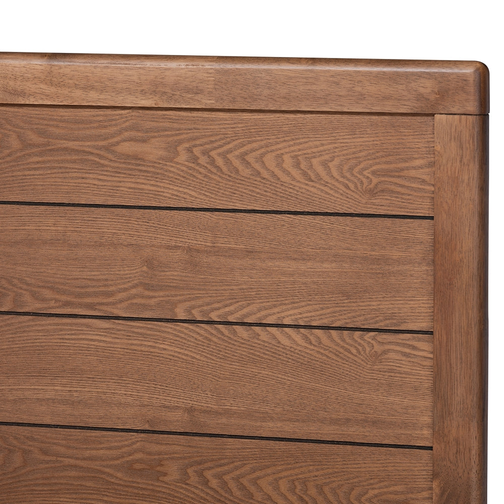 Gabriela Dark Grey Fabric and Ash Walnut Brown Finish Wood Full Size Bed