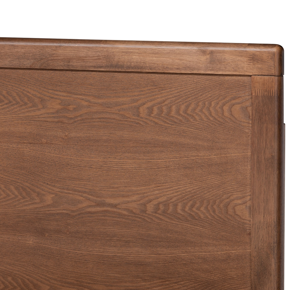 Eloise Light Grey Fabric and Ash Walnut Brown Finished Wood Full Size Bed