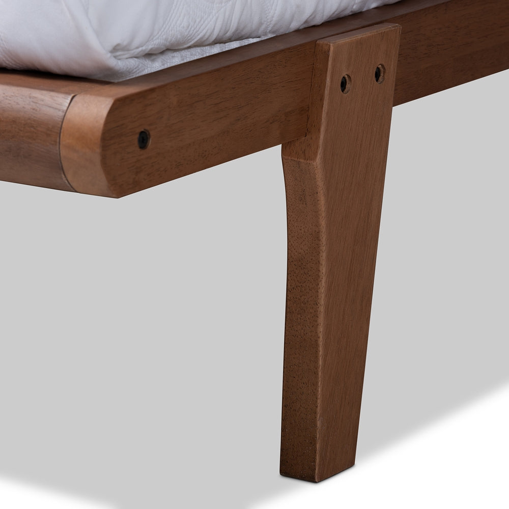 Kaia Walnut Brown Finished Wood King Size Platform Bed Frame