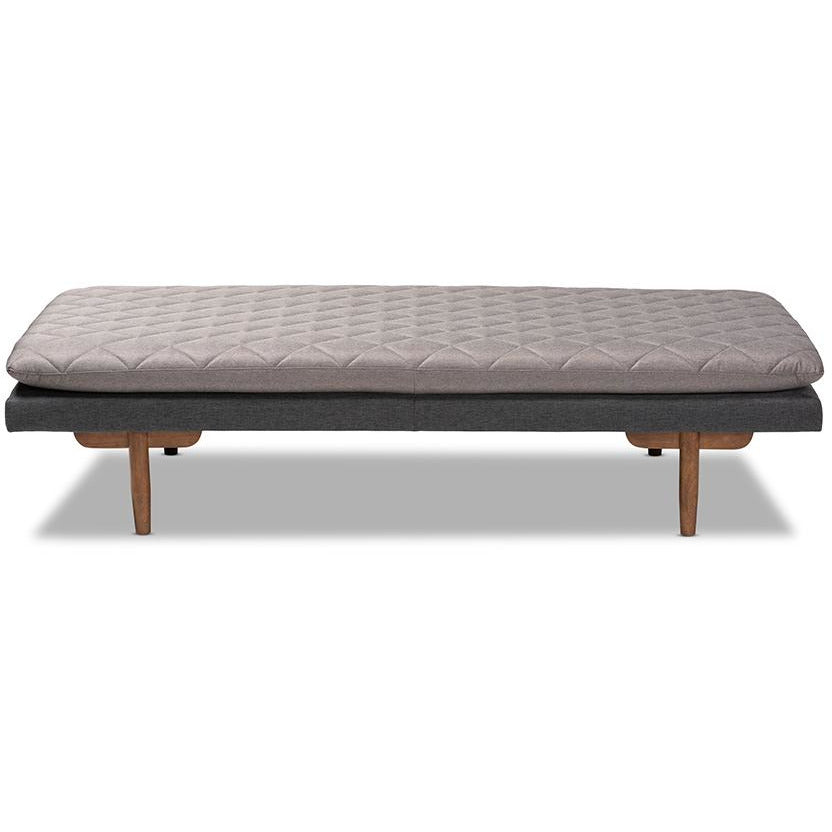 Marit Two-Tone Grey Fabric Upholstered Walnut Finished Wood Daybed