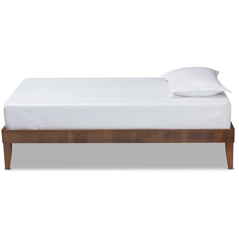 Lucina Mid-Century Modern Walnut Brown Finished Twin Size Platform Bed Frame