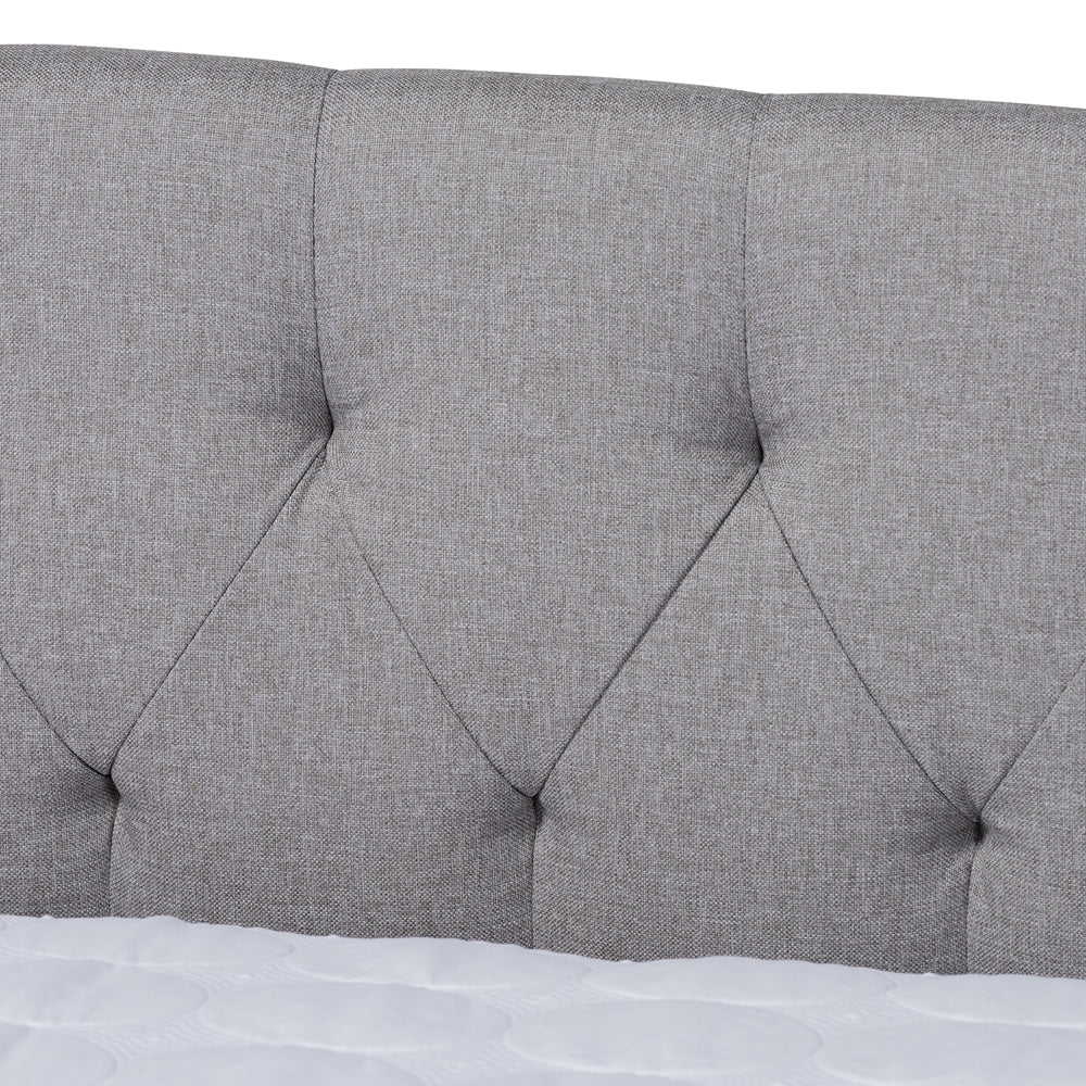 Delora Light Grey Fabric Upholstered Full Size Daybed