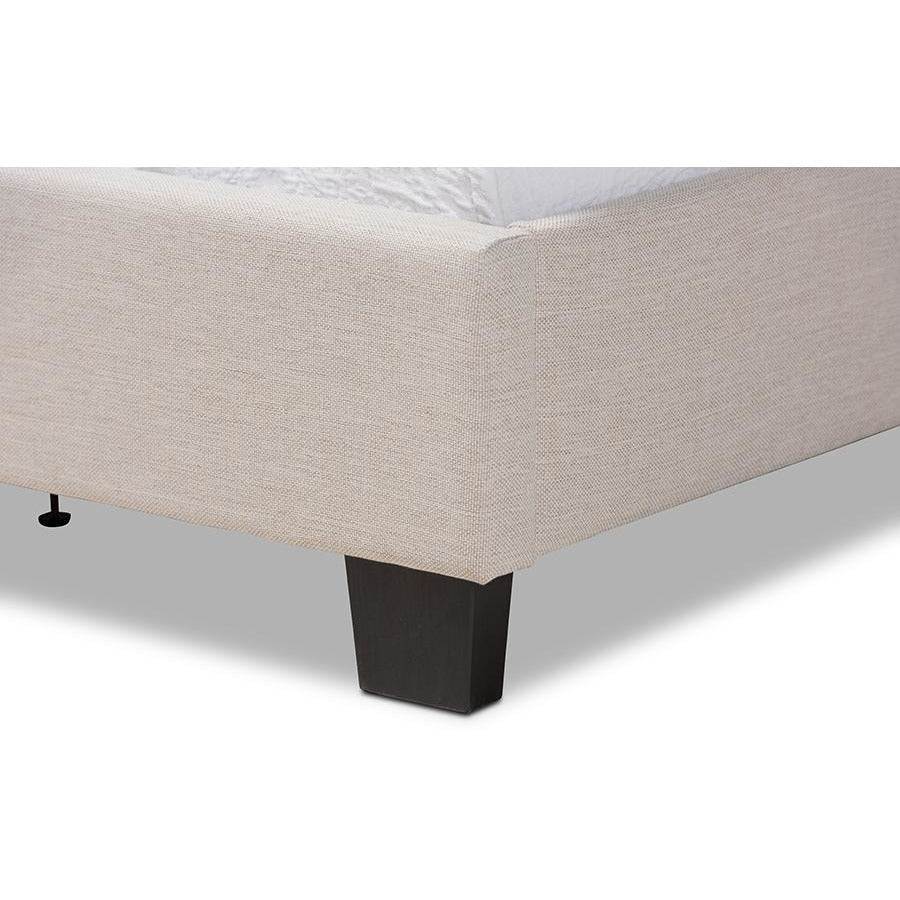 Ansa Beige Fabric Upholstered Twin Size Bed