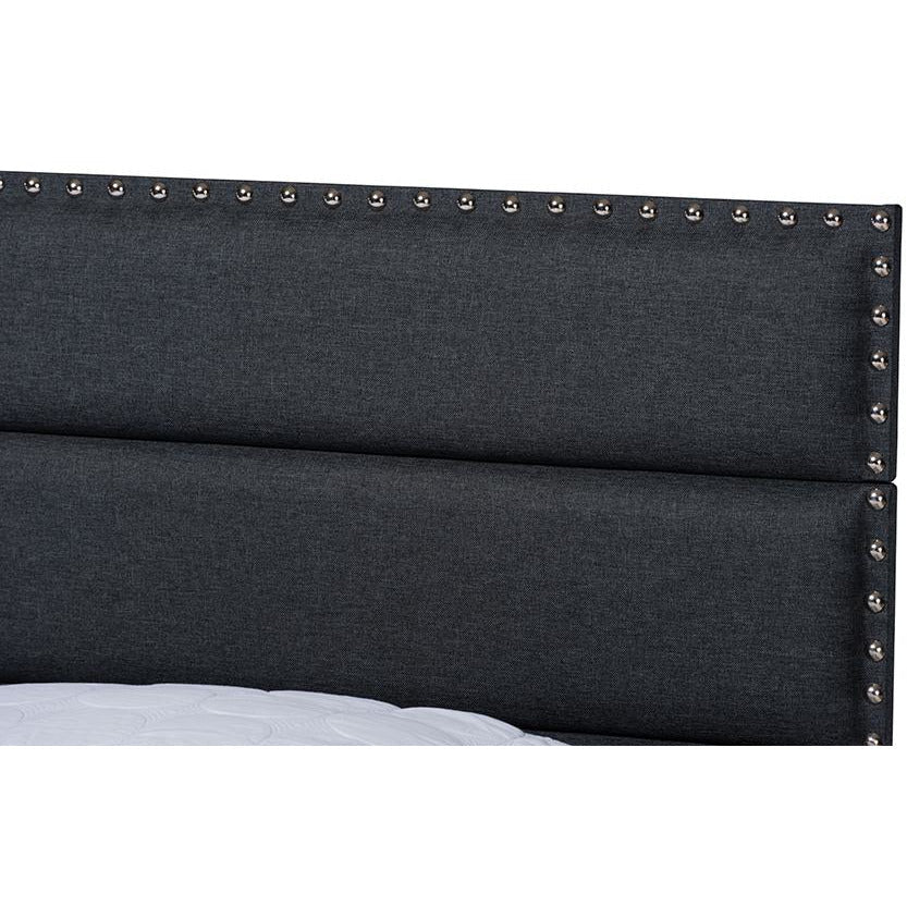 Ansa Dark Grey Fabric Upholstered Full Size Bed