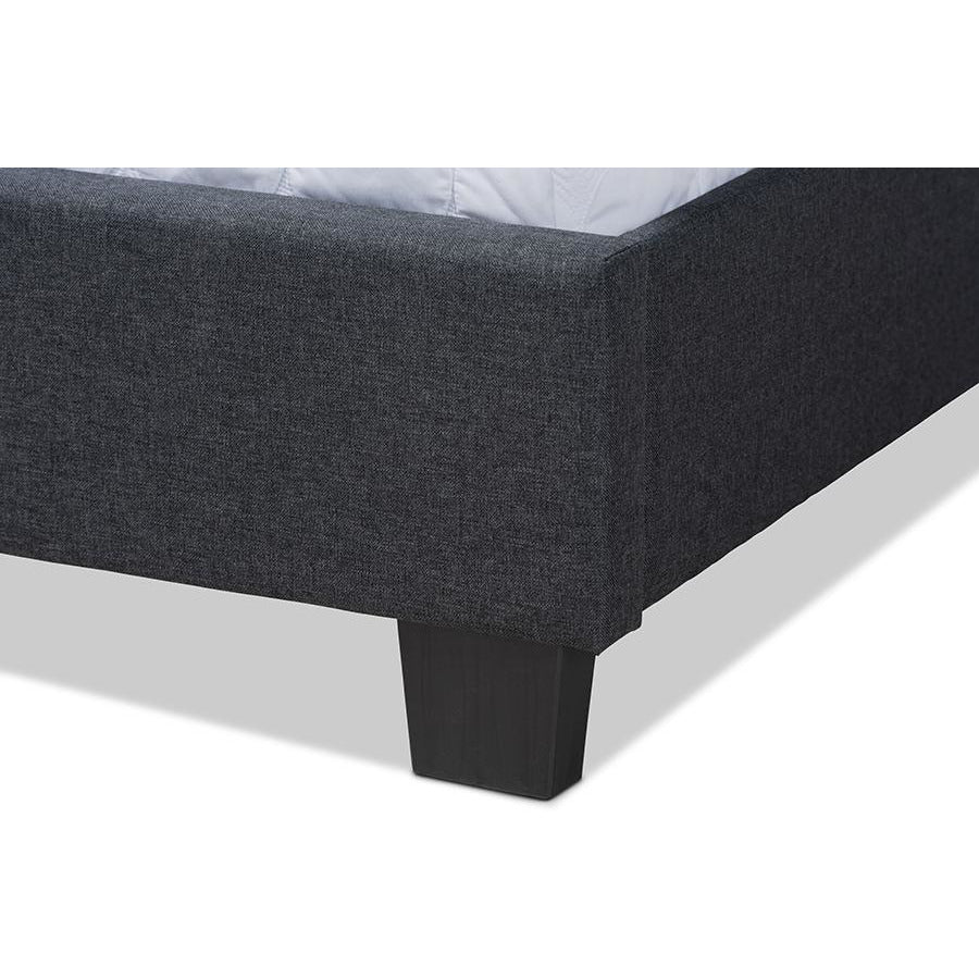 Ansa Dark Grey Fabric Upholstered Full Size Bed