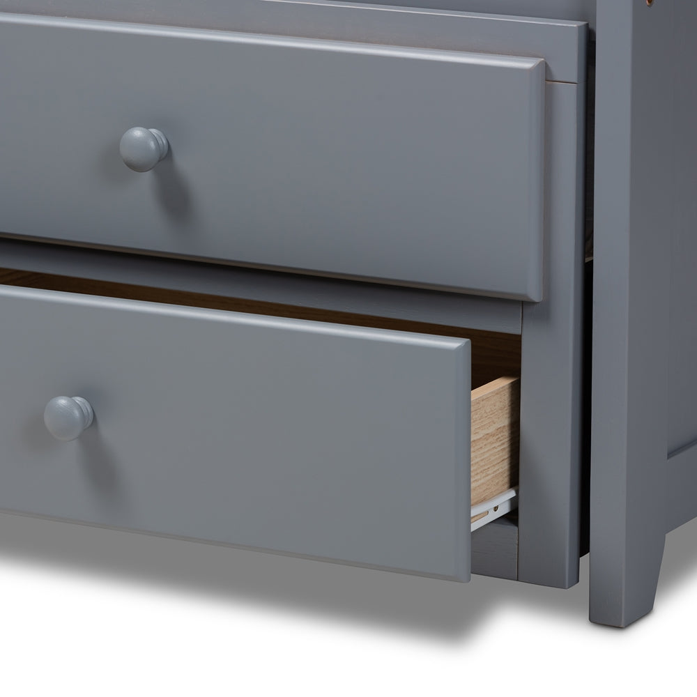 Trine Classic Grey Finished Wood Twin Size Daybed with Trundle