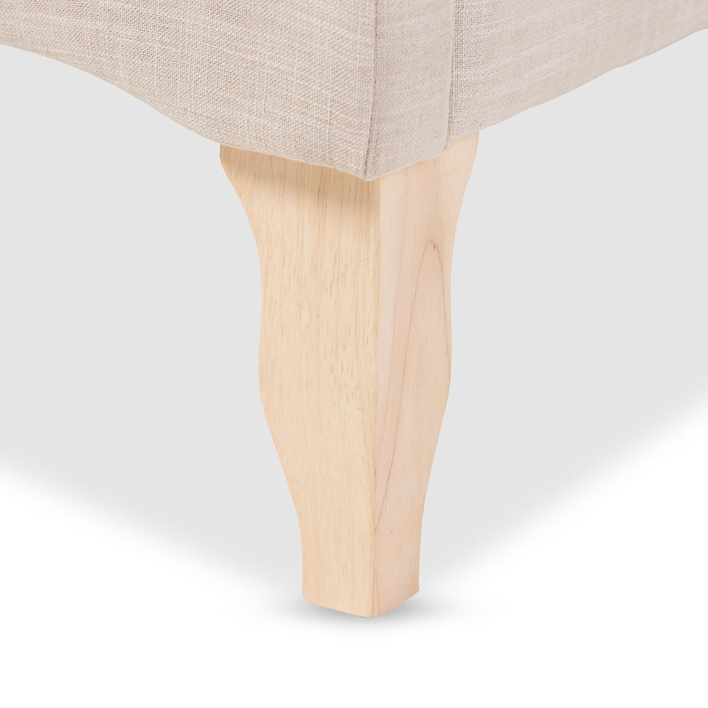 Fannie Queen Size French Classic Modern in Beige Linen Fabric