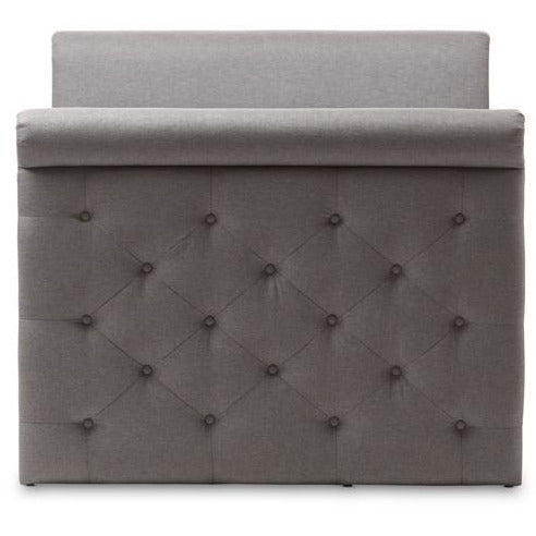 Swamson Grey Fabric Tufted Twin Size Daybed With Roll-Out Trundle Guest Bed
