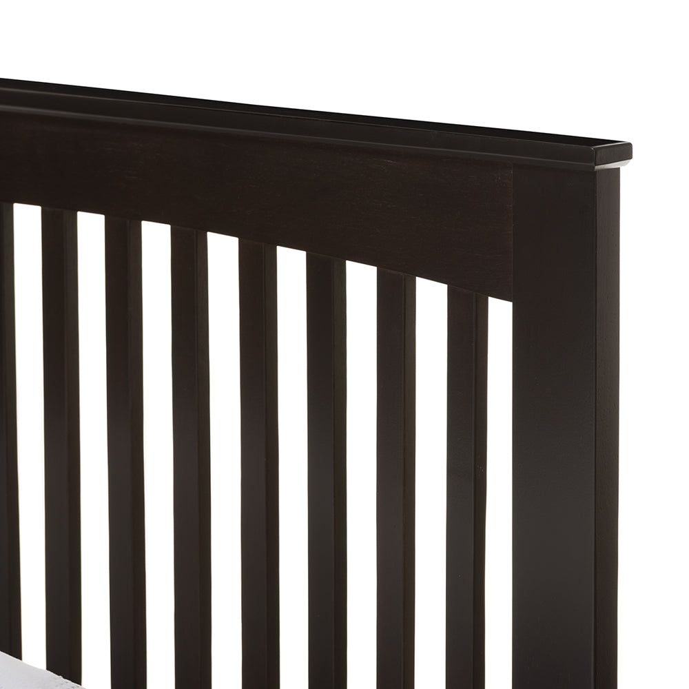 Hevea Twin Size Dark Brown Solid Wood Platform Bed With Guest Trundle Bed