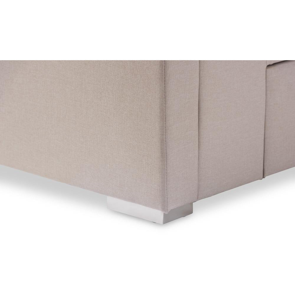 Rene Beige Fabric 4-Drawer Queen Size Storage Platform Bed
