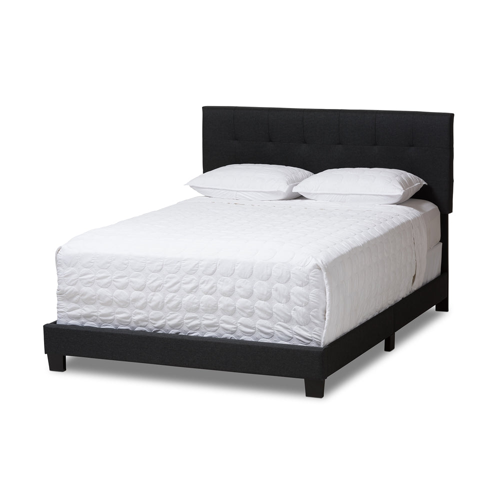 Brookfield Modern And Contemporary Charcoal Grey Fabric King Size Bed