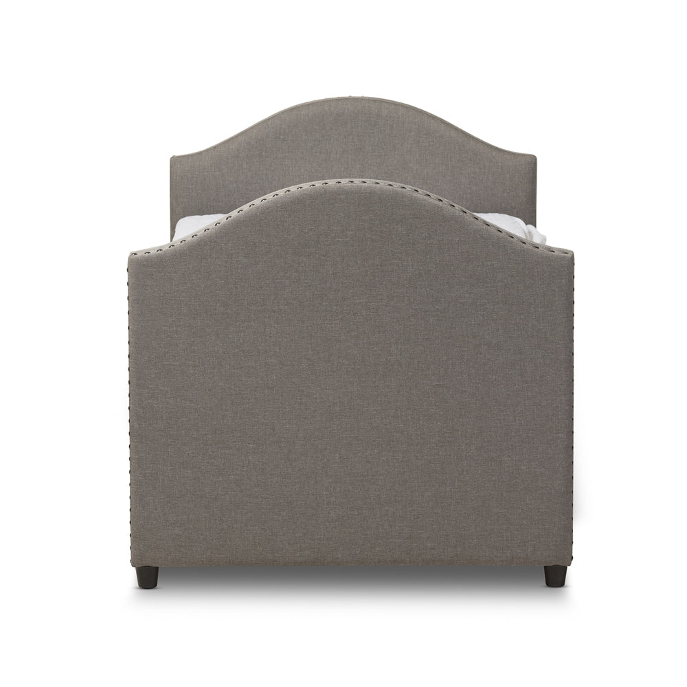 Shaelynn Alessia Collection Grey Fabric Upholstered Daybed – Contemporary Twin Bed with Trundle