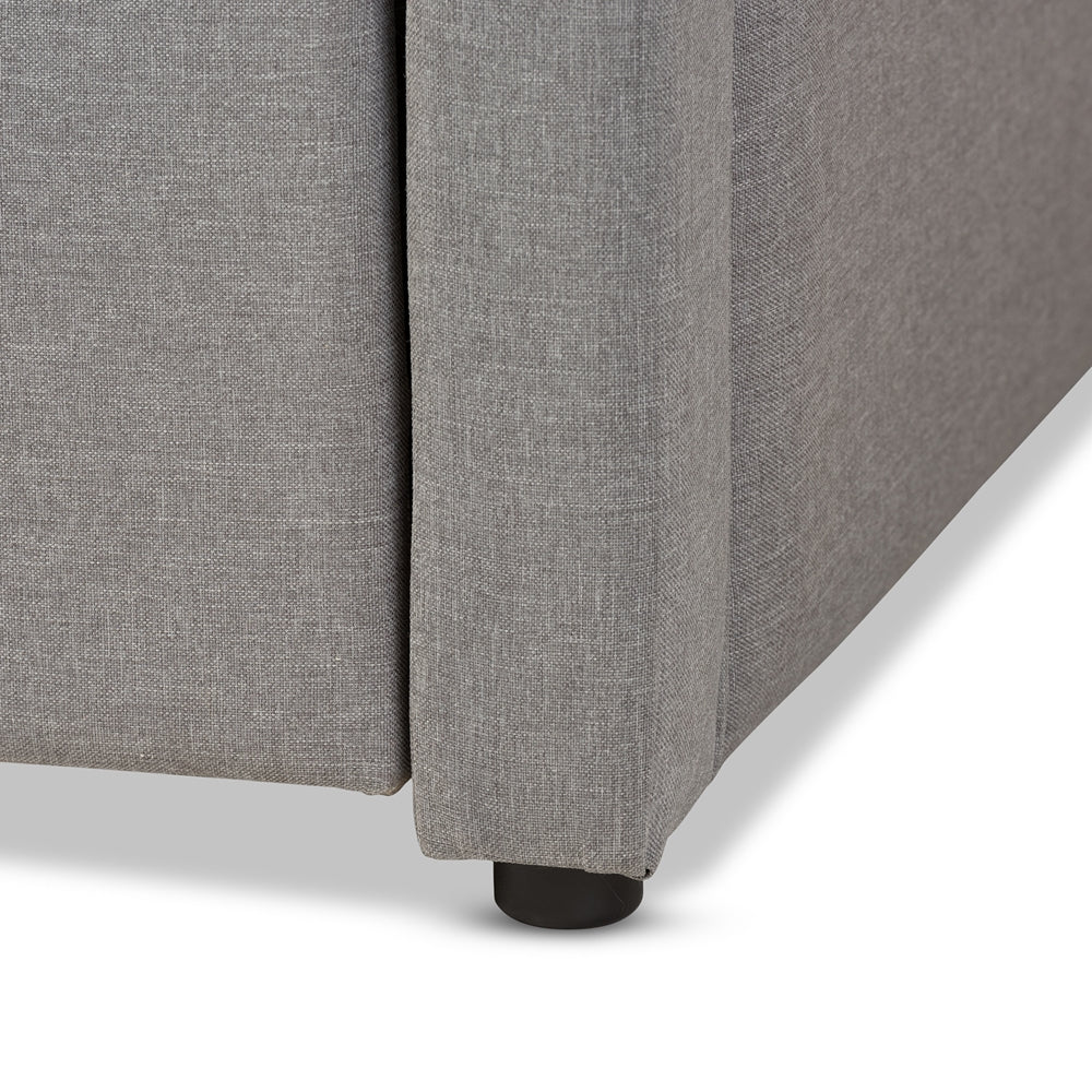 Parkson Twin Size Daybed Grey Fabric Curved with Trundle