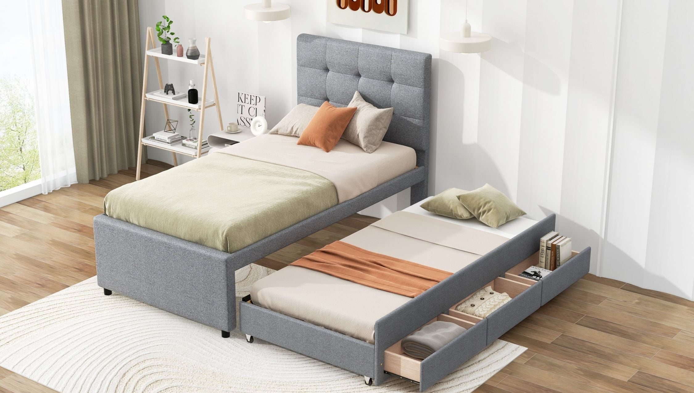 Platform Bed With Trundle